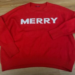 Vince Camuto Red 'Merry' Crewneck Sweater Size XL